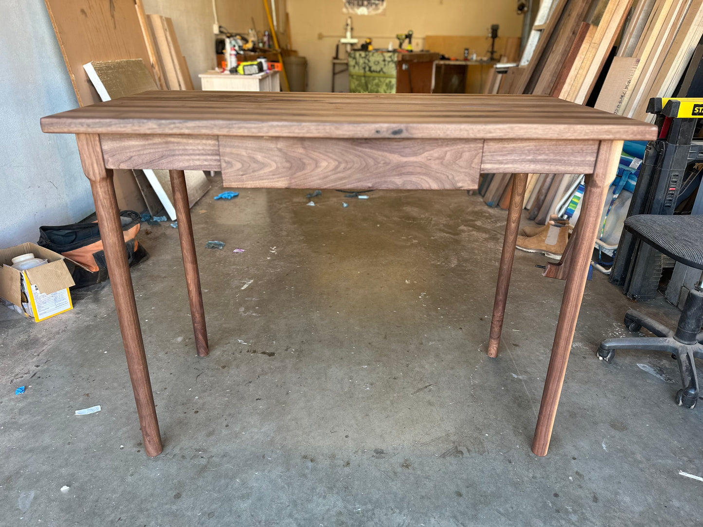 Turned Leg Walnut Butcher Block Table