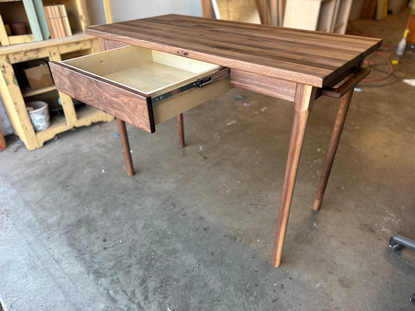 Turned Leg Walnut Butcher Block Table