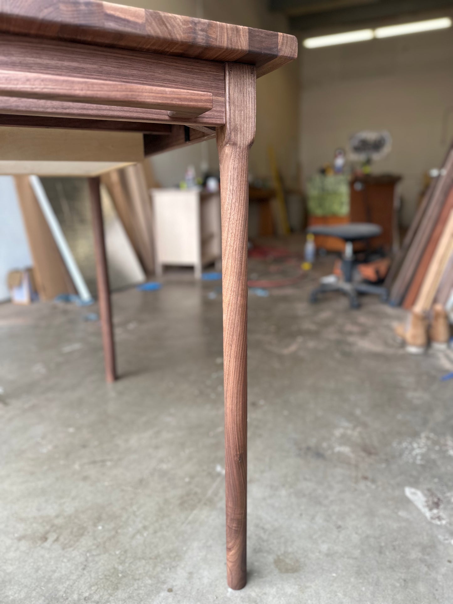 Turned Leg Walnut Butcher Block Table
