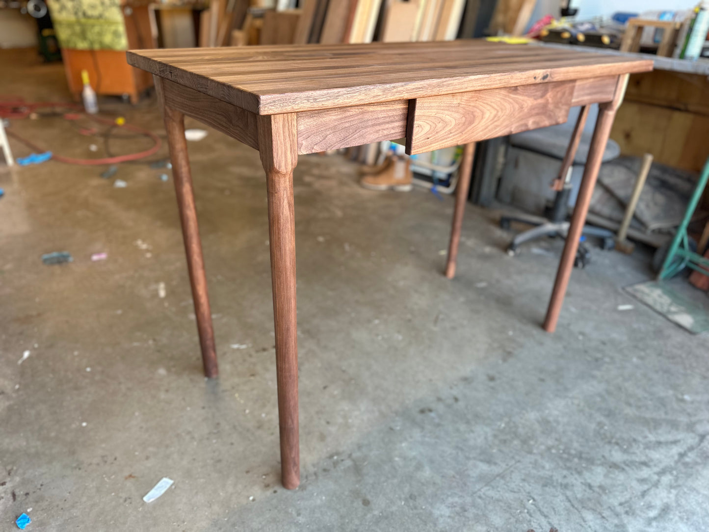 Turned Leg Walnut Butcher Block Table