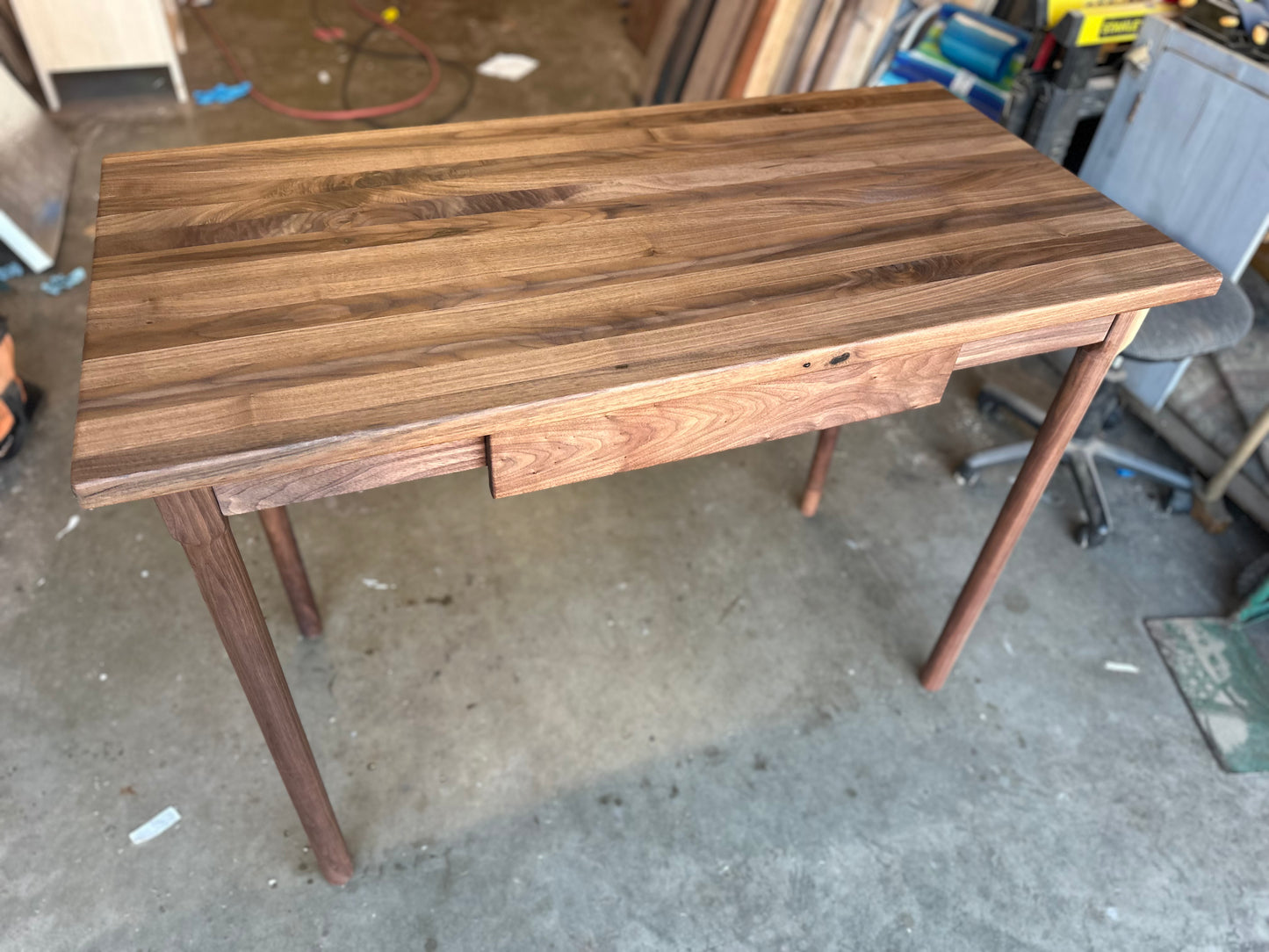 Turned Leg Walnut Butcher Block Table