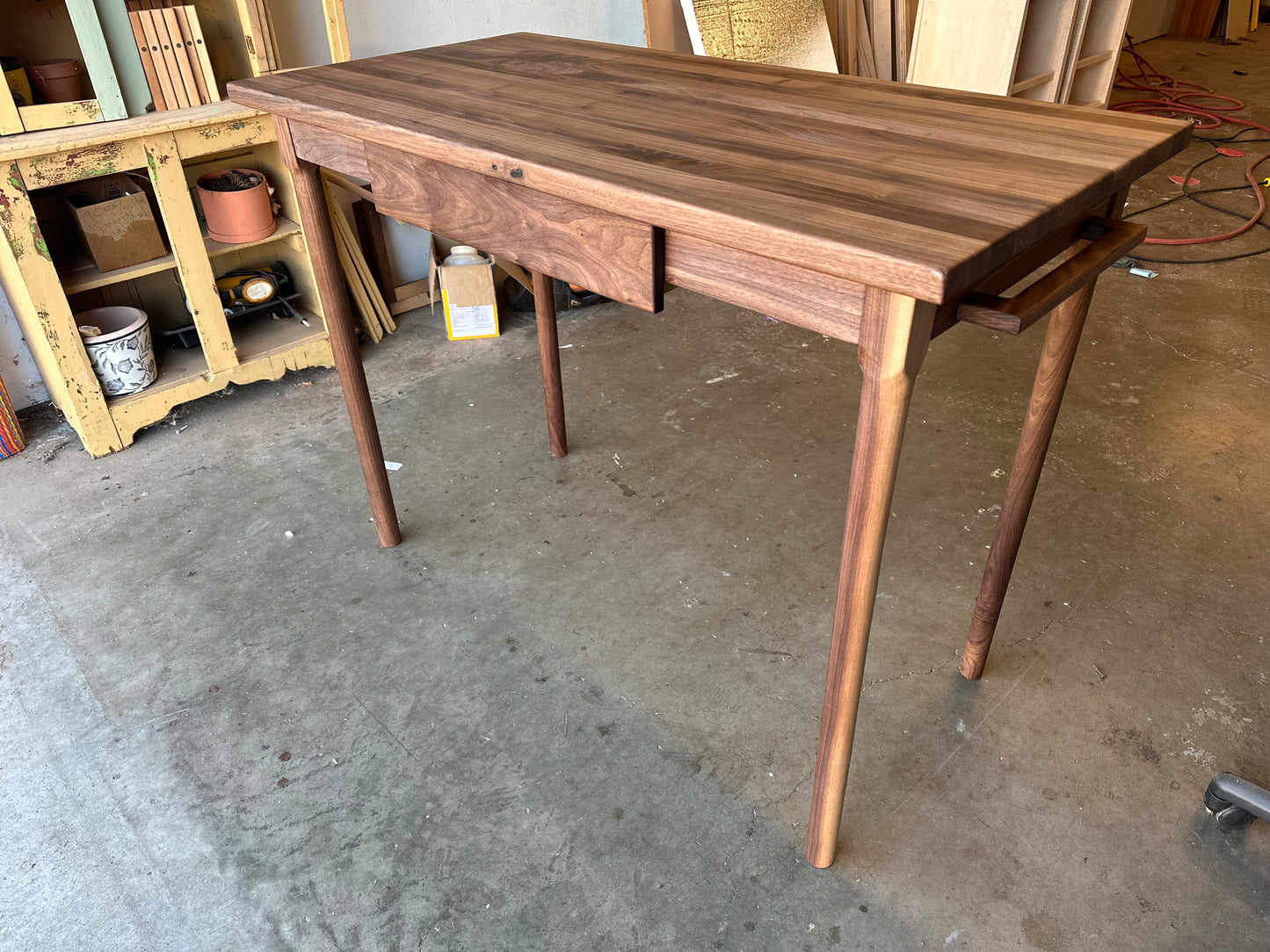 Turned Leg Walnut Butcher Block Table