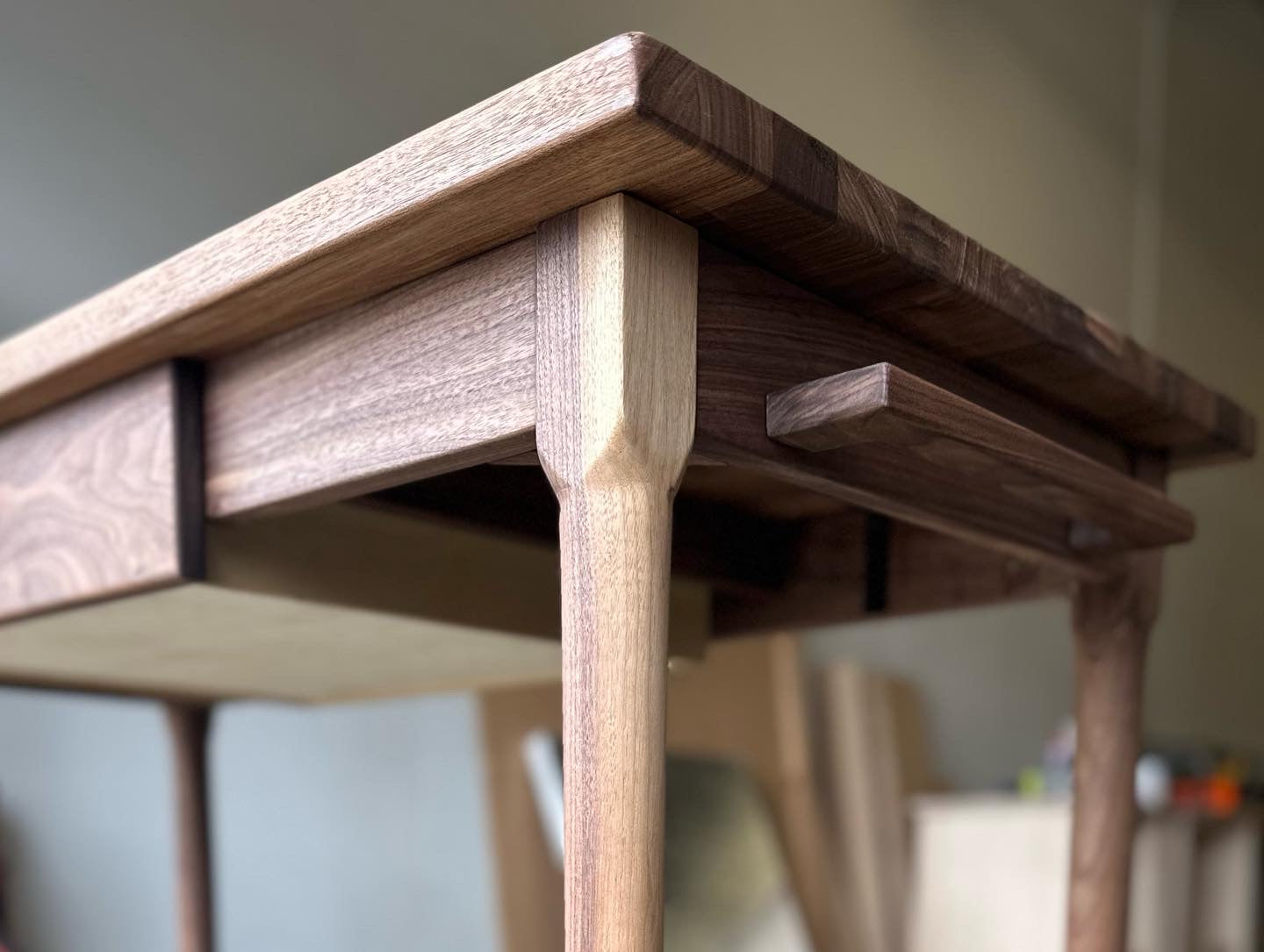 Turned Leg Walnut Butcher Block Table