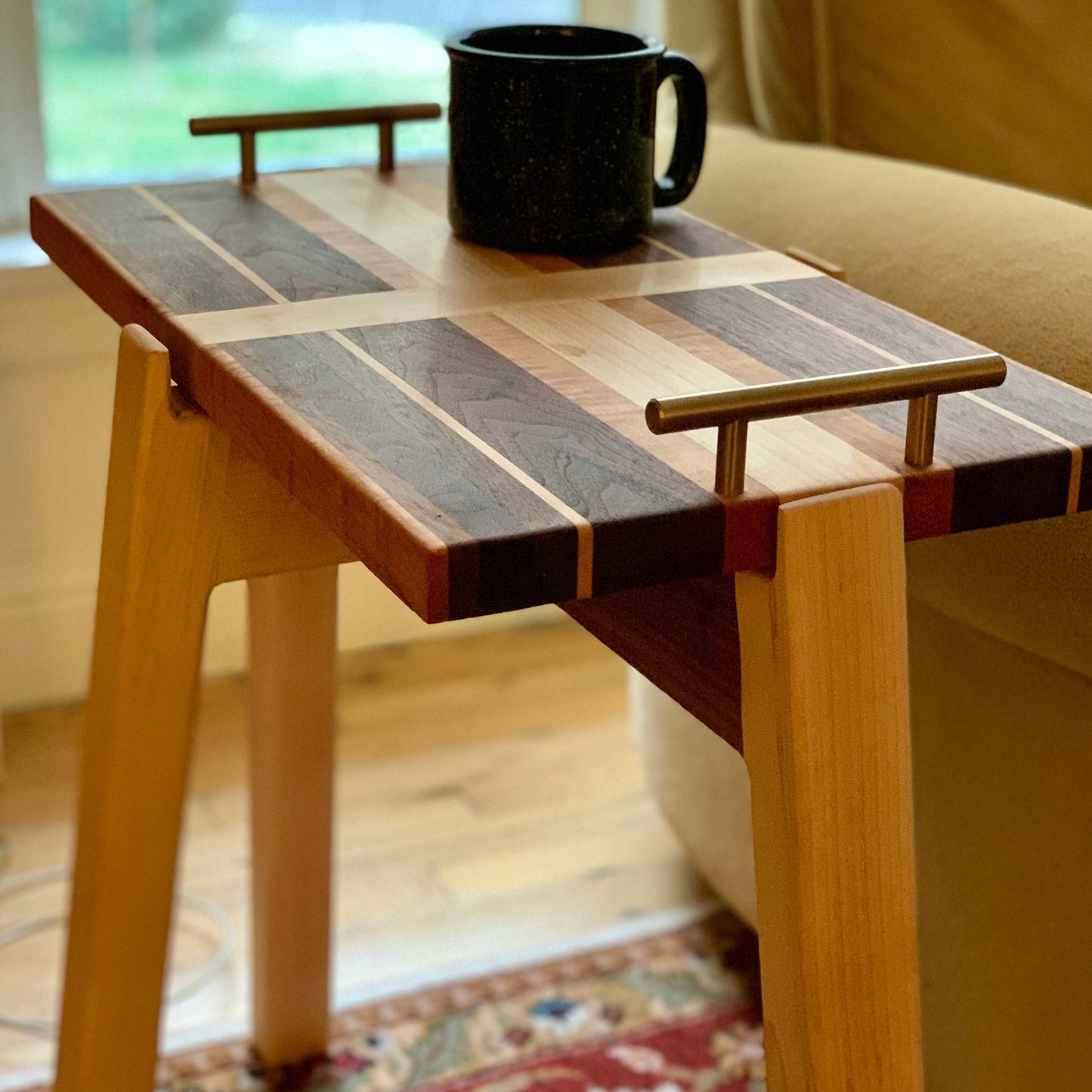 Oregon Handcraft Brass Handled Tray Table
