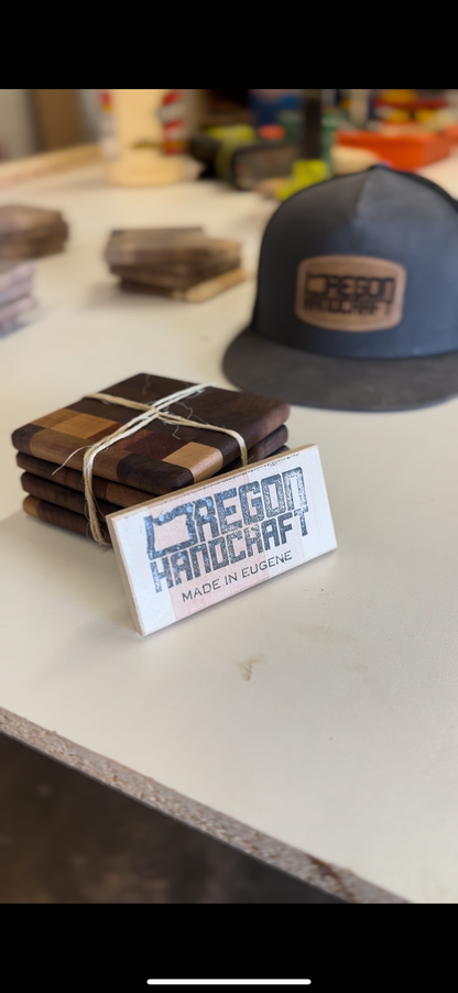 End Grain Hardwood Coaster Sets