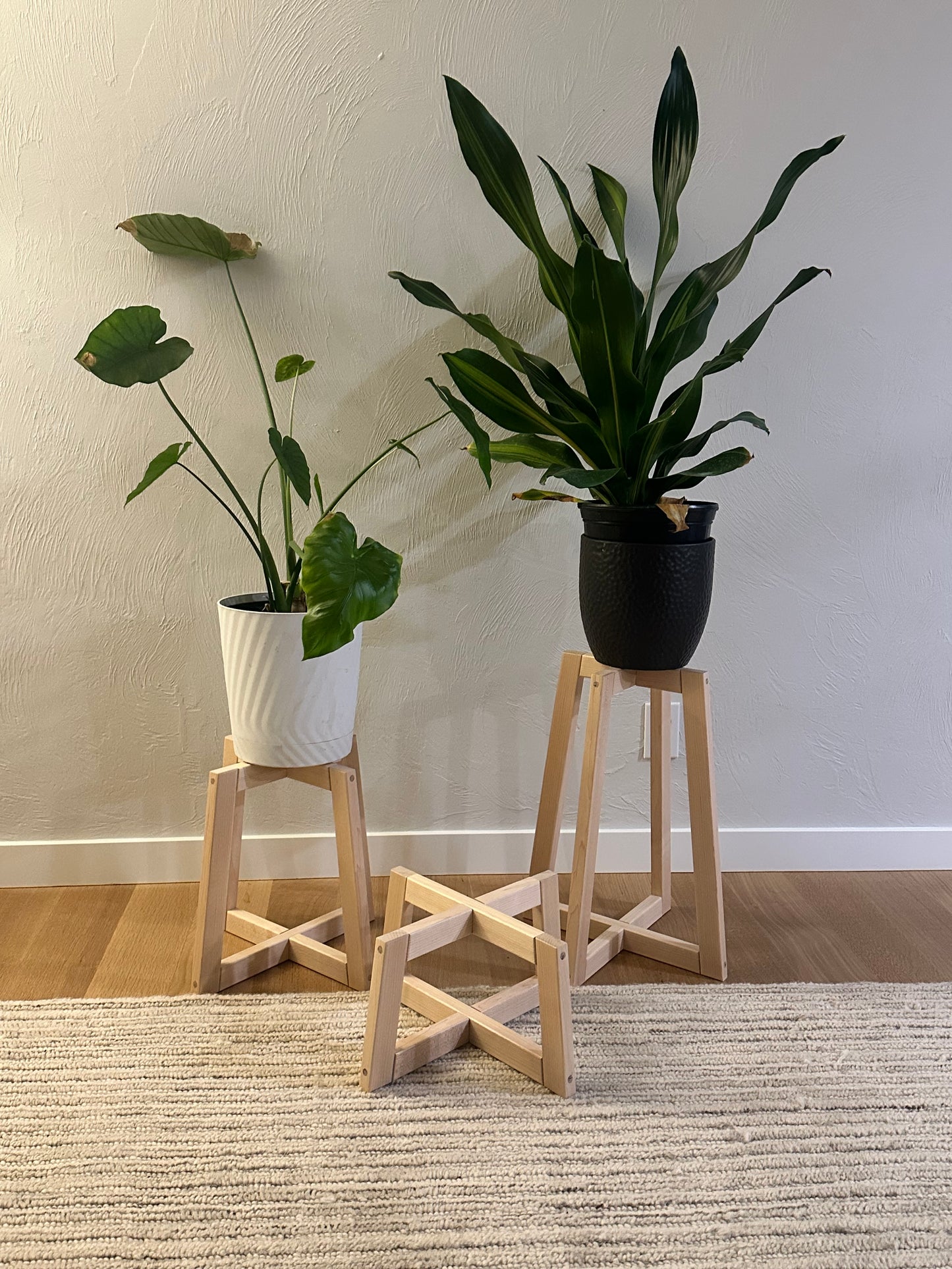 Maple Hardwood Plant Stands, Unique Plant Stand, Mid Century Modern