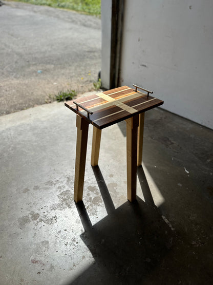 Hardwood Tray Table-Brass Handled