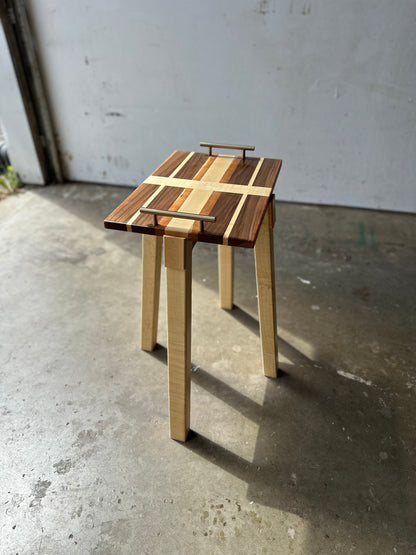 Hardwood Tray Table-Brass Handled