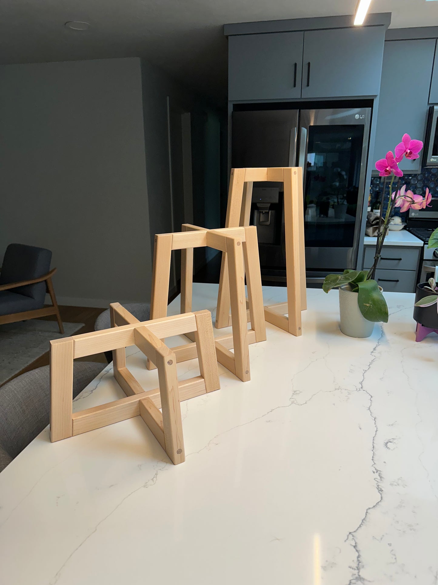 Maple Hardwood Plant Stands, Unique Plant Stand, Mid Century Modern