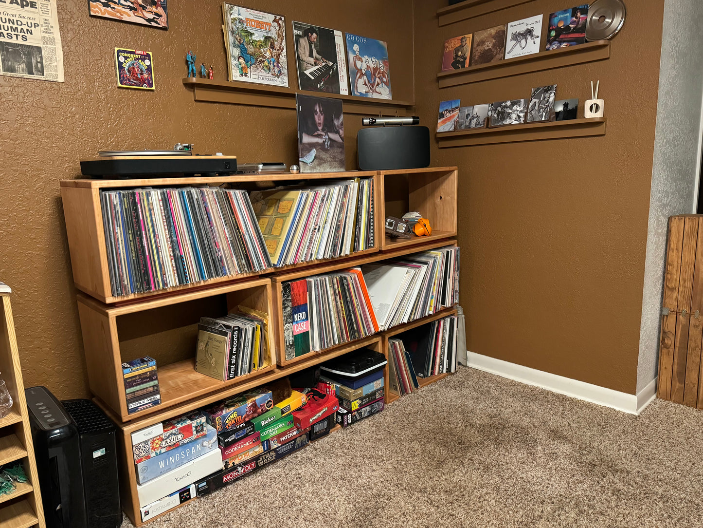 Vinyl Shelf: Hardwood Record Shelf