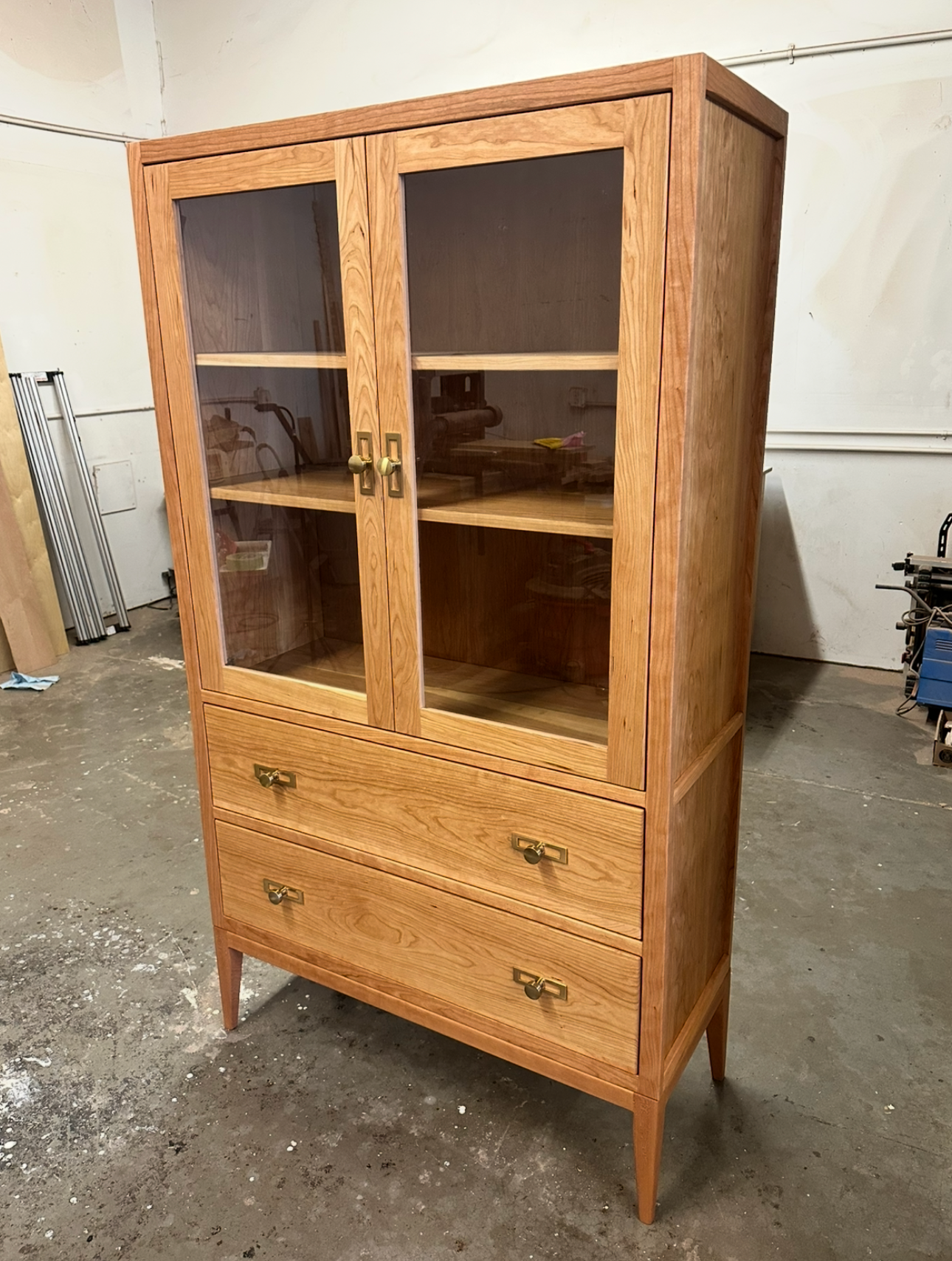 Solid Cherry Glass Display Cabinet