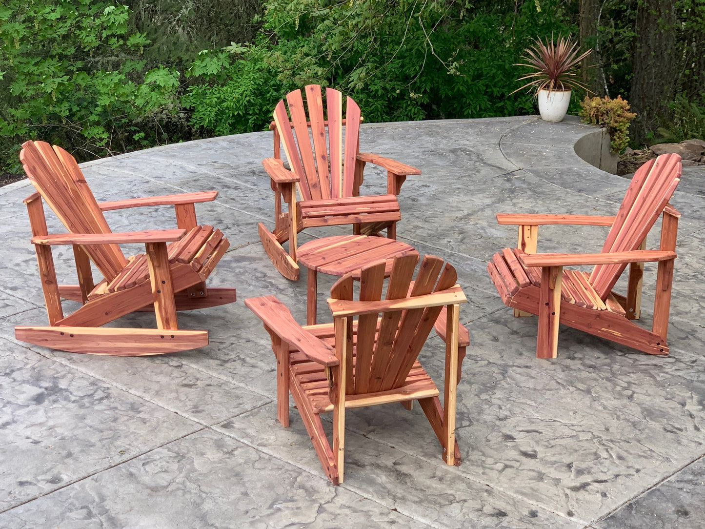 Handcrafted Eastern Red Cedar Adirondack Rocking Chair