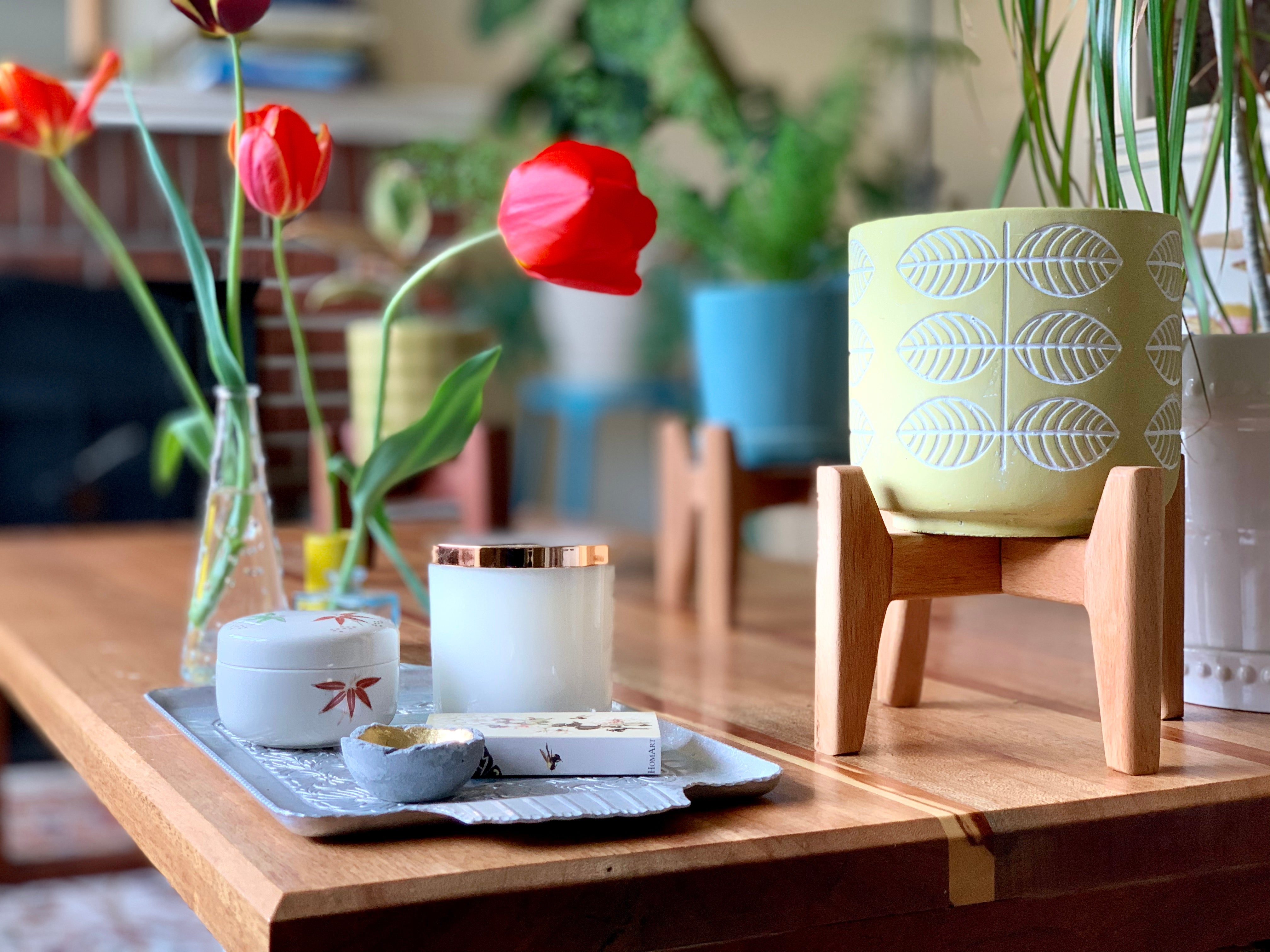 Plant pot clearance table stand